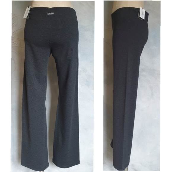 CK Performance Dark Grey Quick Dry Active Straight Wide Leg Yoga Pant Boot Cut M - Picture 3 of 16